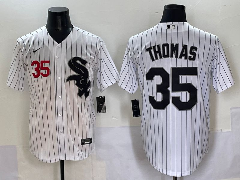 Men 2025 Chicago White Sox #35 Thomas White Stripe Game Nike MLB Jersey style 3->chicago white sox->MLB Jersey